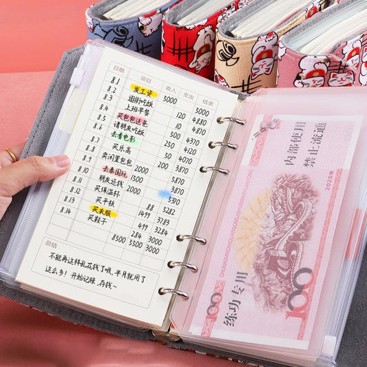 Children Bookkeeping Book Hand Book Budget Binder Planner Loose Leaf Notebooks Cute Japanese Multi-functional Financial Notebook